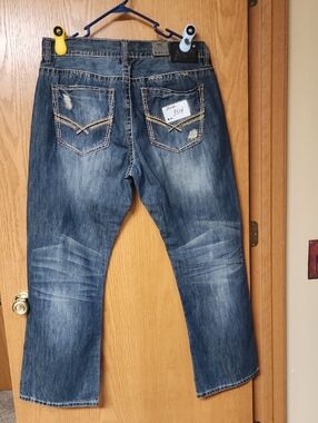 T.K. AXEL Men's Distressed Blue Jeans 38x32 number 3514